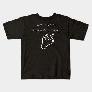 Captain Strawberry Typography White Design Kids T-Shirt